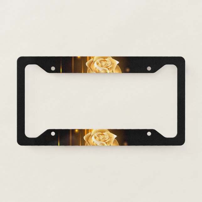 Golden rose ( gold rose ) license plate frame (Front)