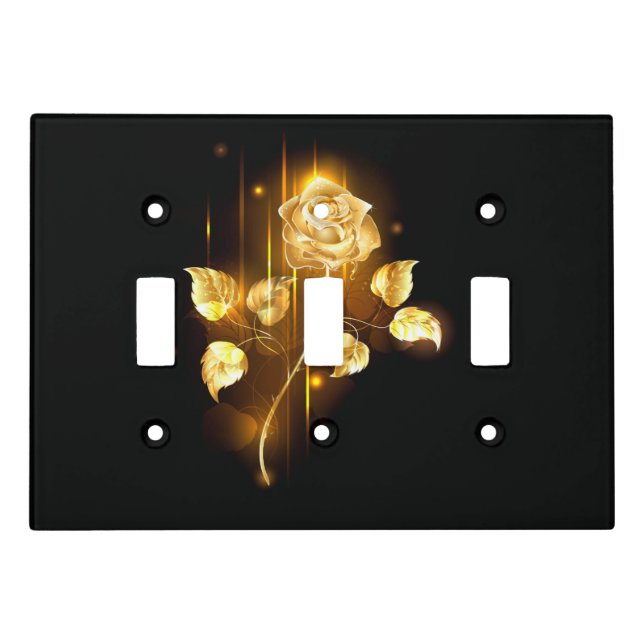 Golden rose ( gold rose ) light switch cover (Front)