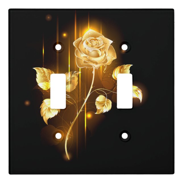 Golden rose ( gold rose ) light switch cover (Front)