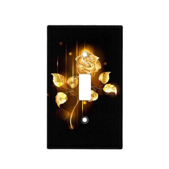 Golden rose ( gold rose ) light switch cover (Front)
