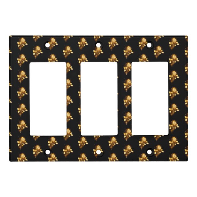Golden rose ( gold rose ) light switch cover (Front)