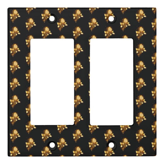 Golden rose ( gold rose ) light switch cover (Front)