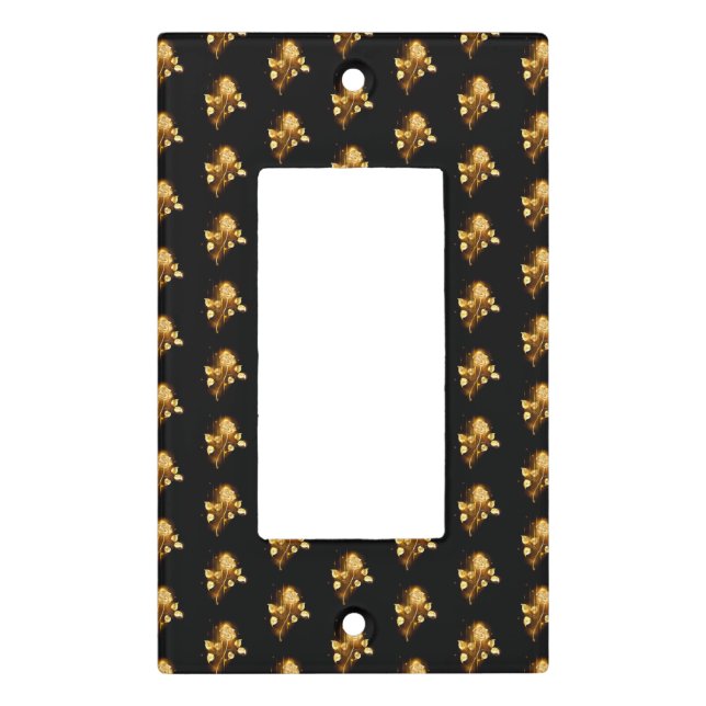 Golden rose ( gold rose ) light switch cover (Front)