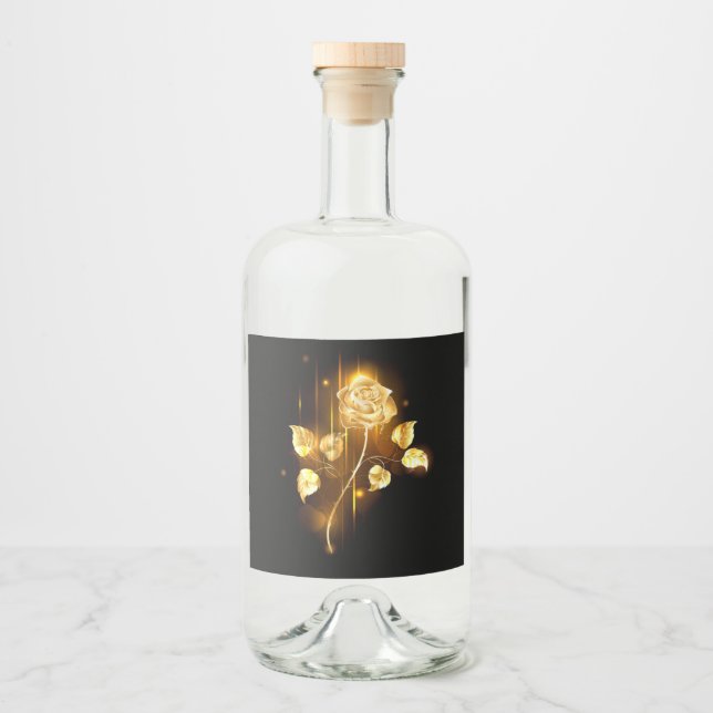 Golden rose ( gold rose ) liquor bottle label (Front)