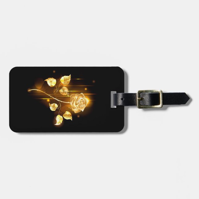 Golden rose ( gold rose ) luggage tag (Front Horizontal)