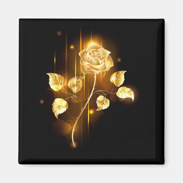 Golden rose ( gold rose ) magnet (Front)