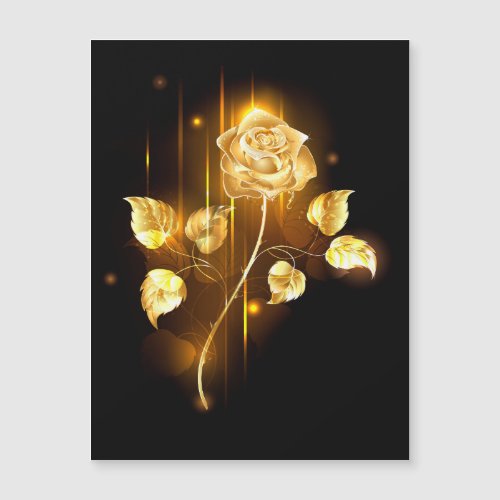 Golden rose  gold rose  magnetic invitation