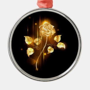 Golden rose ( gold rose ) metal ornament