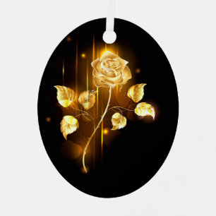 Golden rose ( gold rose ) metal ornament