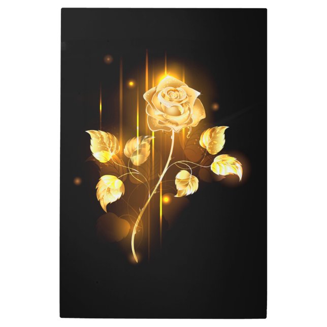 Golden rose ( gold rose ) metal print (Front)