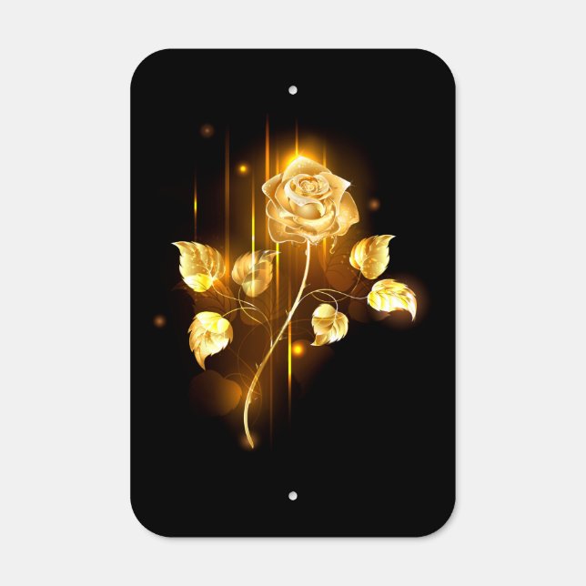 Golden rose ( gold rose ) metal sign (Front)