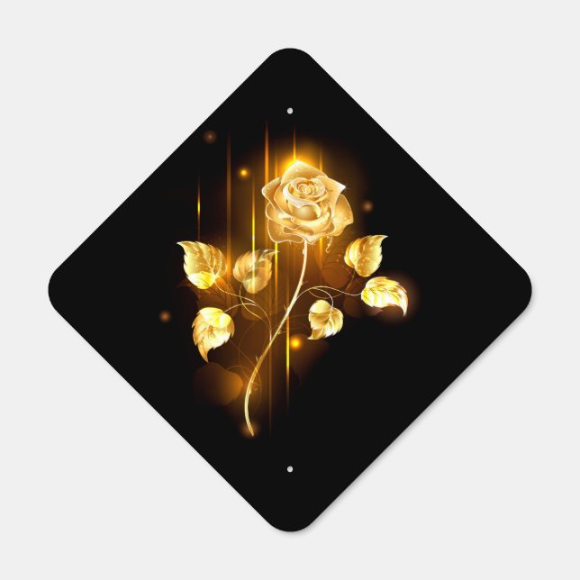 Golden rose ( gold rose ) metal sign (Front)