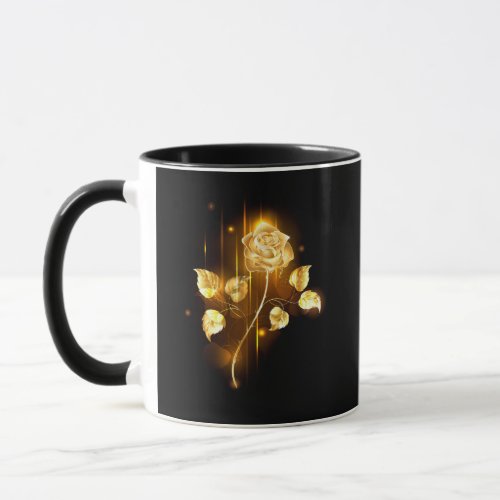 Golden rose  gold rose  mug