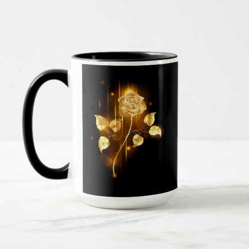 Golden rose  gold rose  mug