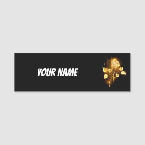 Golden rose  gold rose  name tag