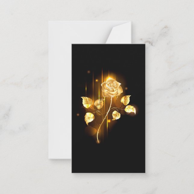 Golden rose ( gold rose ) note card (Front)