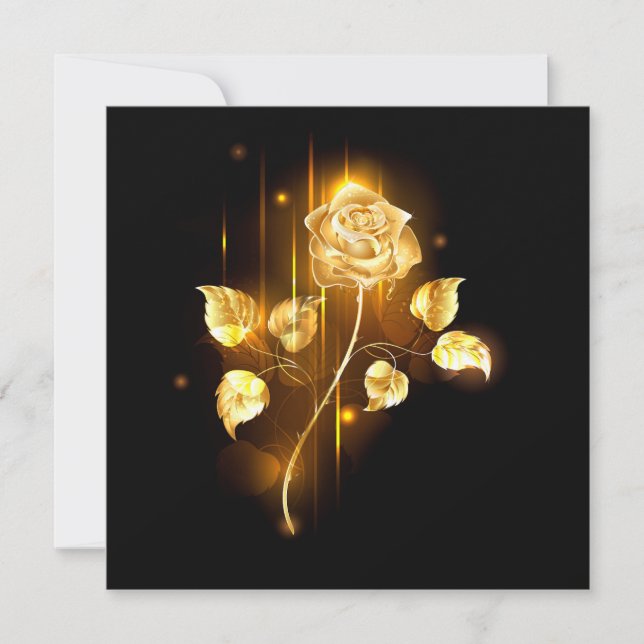 Golden rose ( gold rose ) note card (Front)