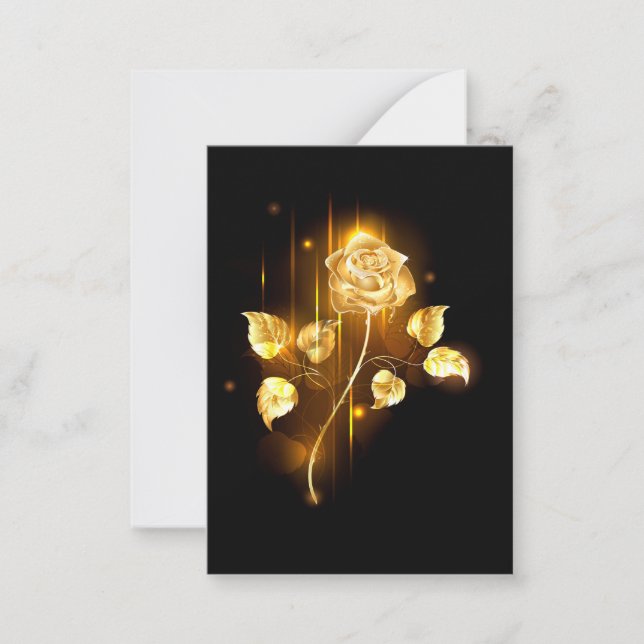 Golden rose ( gold rose ) note card (Front)
