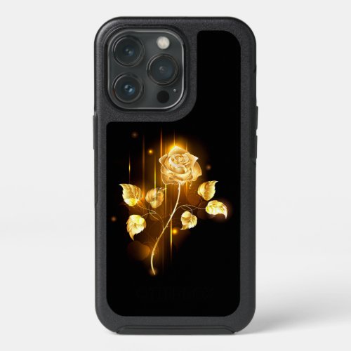 Golden rose  gold rose  iPhone 13 pro case