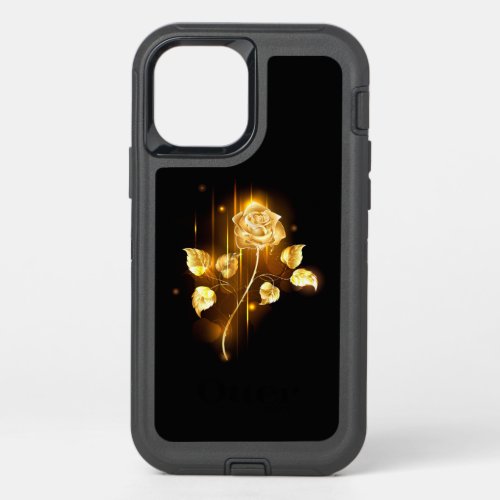Golden rose  gold rose  OtterBox defender iPhone 12 case