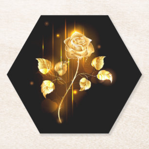 Golden rose ( gold rose ) paper coaster