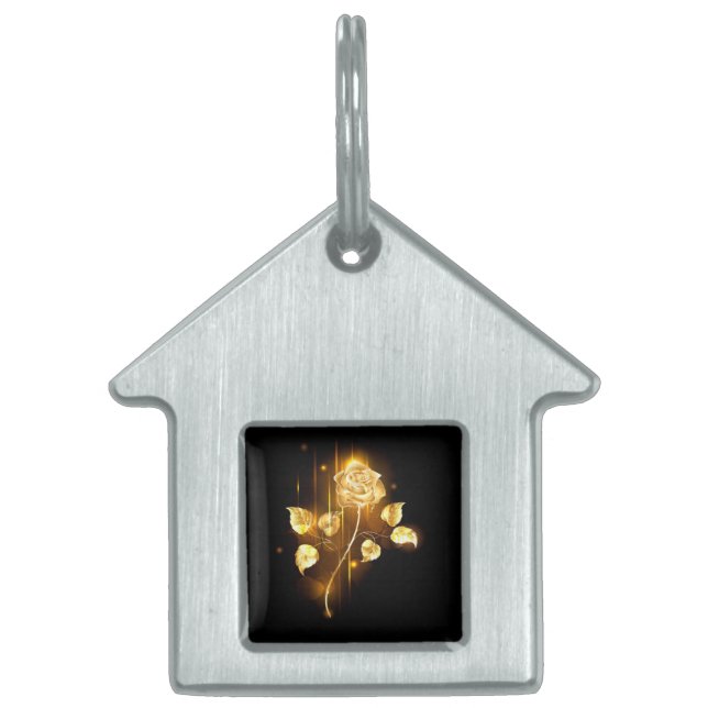 Golden rose ( gold rose ) pet ID tag (Front)