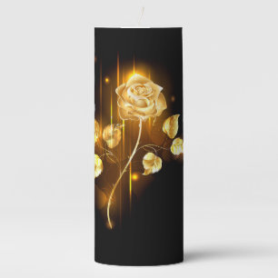Golden rose ( gold rose ) pillar candle