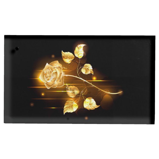 Golden rose ( gold rose ) place card holder (Front)