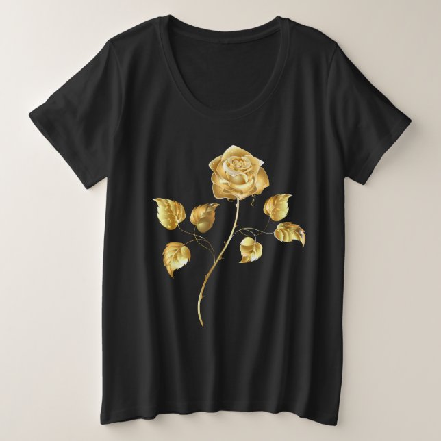 Golden rose ( gold rose ) plus size T-Shirt (Design Front)