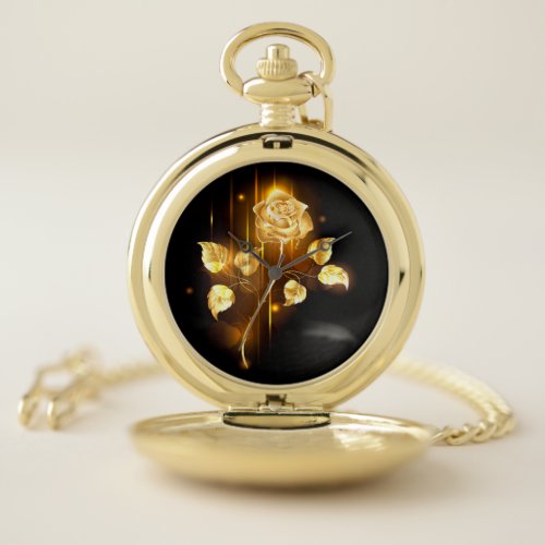 Golden rose  gold rose  pocket watch