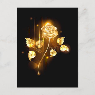 Golden rose ( gold rose ) postcard