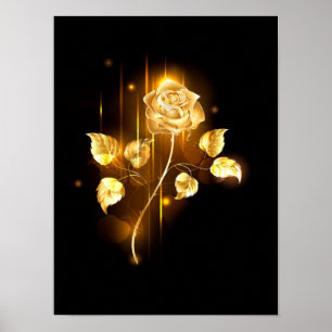 Golden rose ( gold rose ) poster