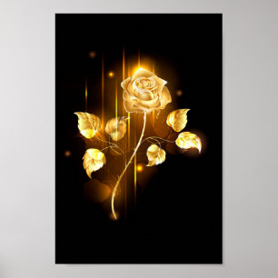 Golden rose ( gold rose ) poster