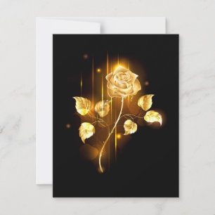 Golden rose ( gold rose ) RSVP card