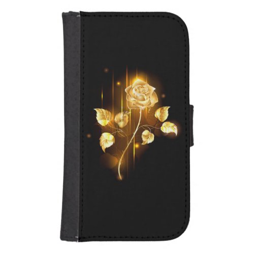 Golden rose  gold rose  galaxy s4 wallet case