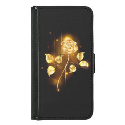 Golden rose ( gold rose ) samsung galaxy s5 wallet case