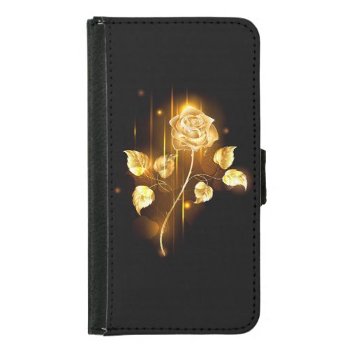 Golden rose  gold rose  samsung galaxy s5 wallet case