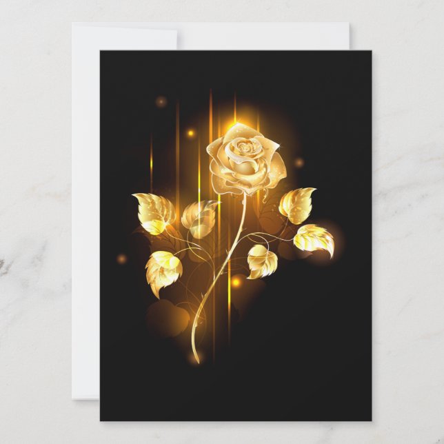 Golden rose ( gold rose ) save the date (Front)