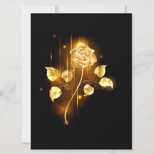 Golden rose ( gold rose ) save the date (Front)