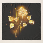 Golden rose ( gold rose ) scarf<br><div class="desc">Glowing golden rose on a black background</div>