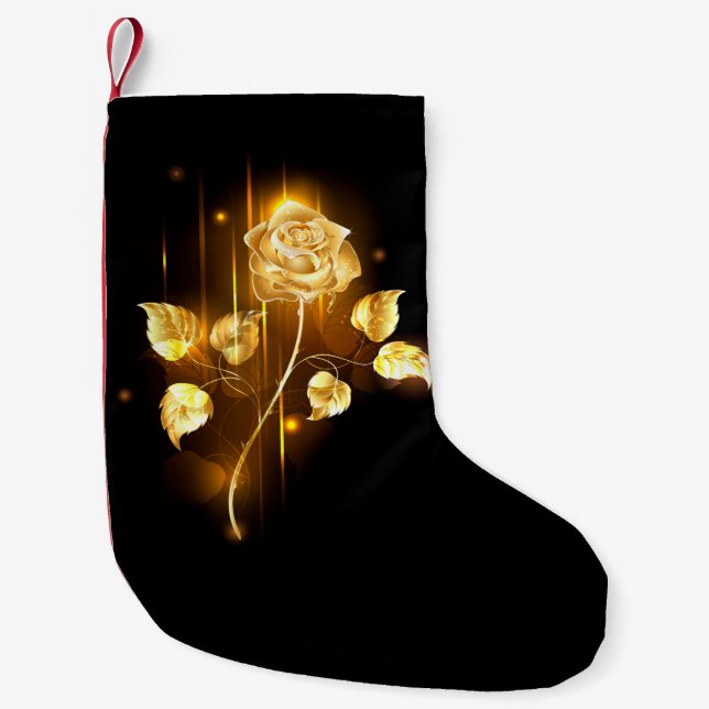 Golden rose ( gold rose ) small christmas stocking (Front)