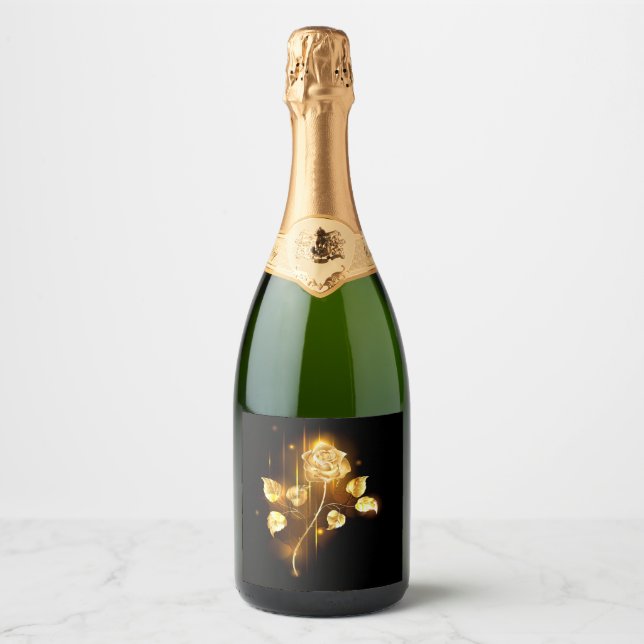 Golden rose ( gold rose ) sparkling wine label (Front)