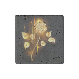 Golden rose ( gold rose ) stone magnet
