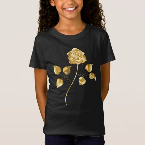 Golden rose  gold rose  T_Shirt