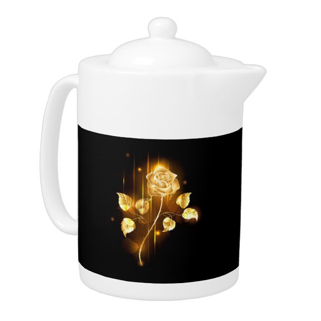 Golden rose ( gold rose ) teapot (Left)