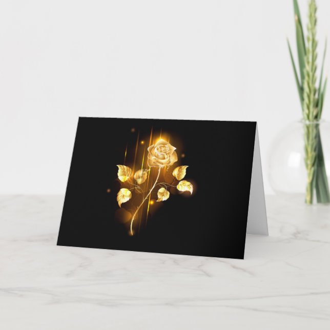 Golden rose ( gold rose ) thank you card (Front)