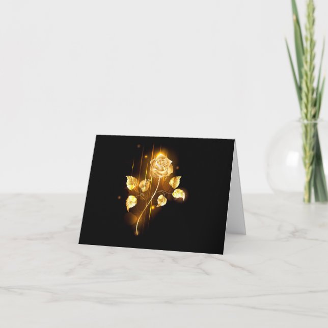 Golden rose ( gold rose ) thank you card (Front)
