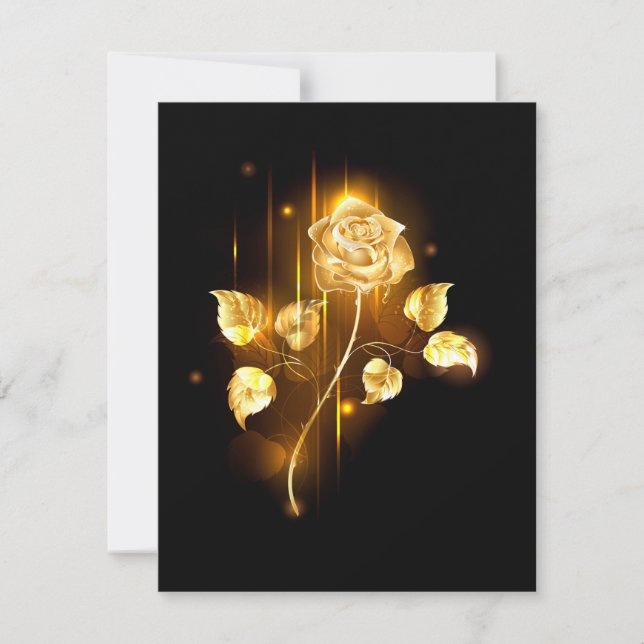 Golden rose ( gold rose ) thank you card (Front)