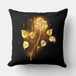 Golden rose ( gold rose ) throw pillow