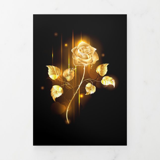 Golden rose ( gold rose ) Tri-Fold announcement (Cover)